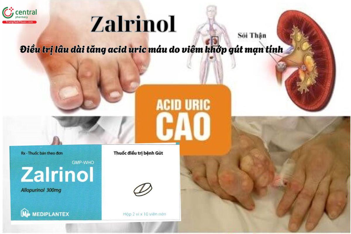 Thuốc Zalrinol điều trị tăng acid Uric máu
