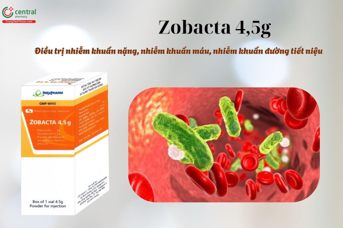 Thuốc Zobacta 4,5g điều trị nhiễm khuẩn nặng