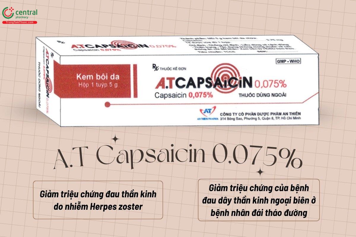 Chỉ định của thuốc A.T Capsaicin 0,075%