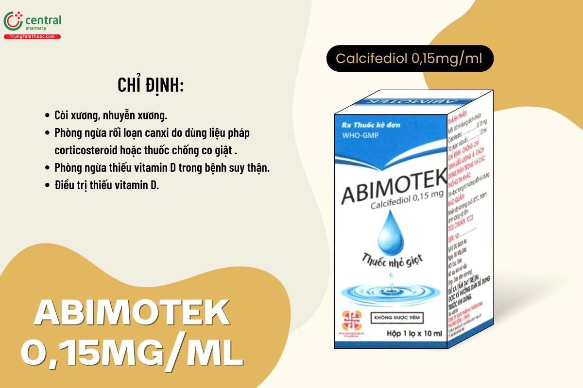 Chỉ định của thuốc Abimotek 0,15mg/ml