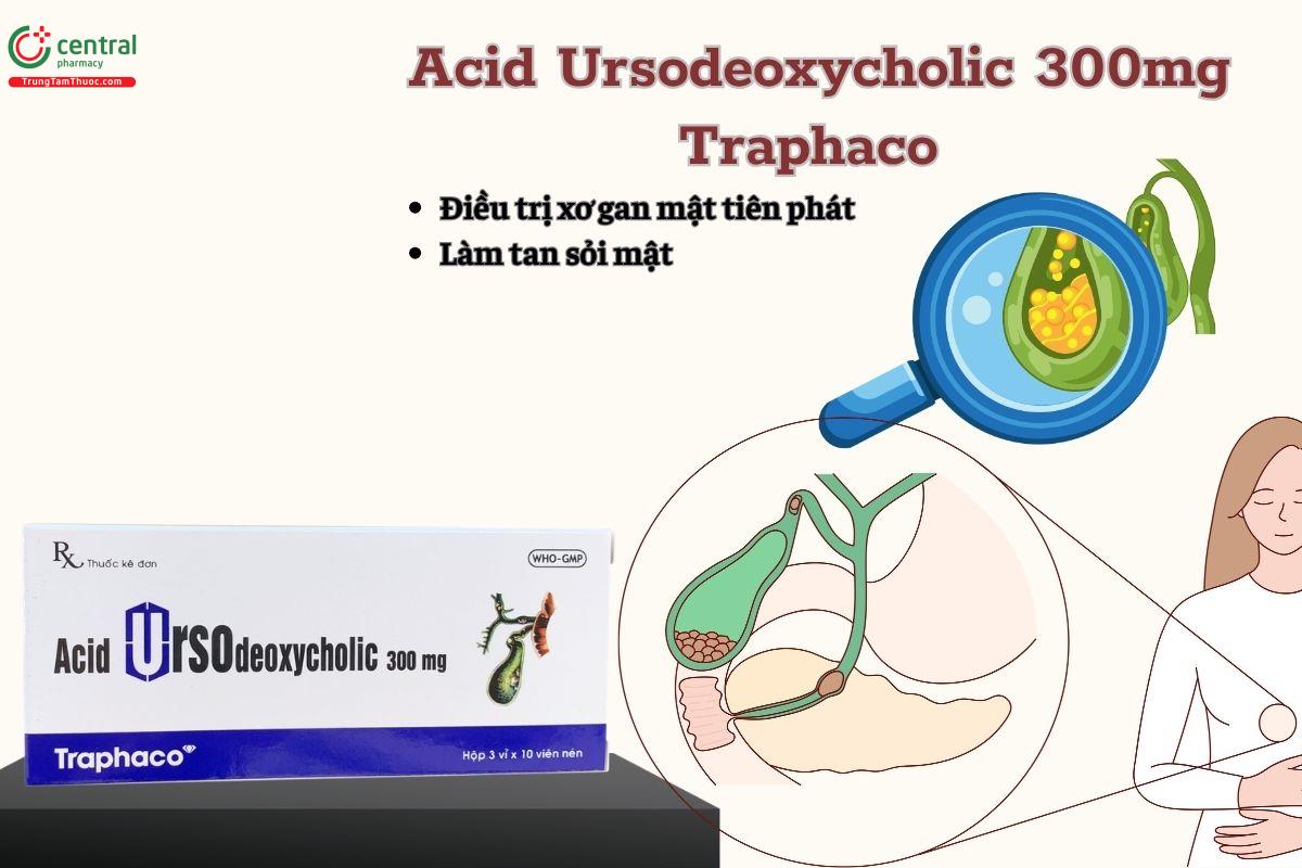 Thuốc Acid ursodeoxycholic 300mg Traphaco trị bệnh gì?