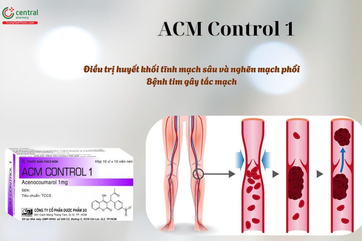Thuốc ACM Control 1 chỉ định điều trị bệnh tim gây tắc mạch