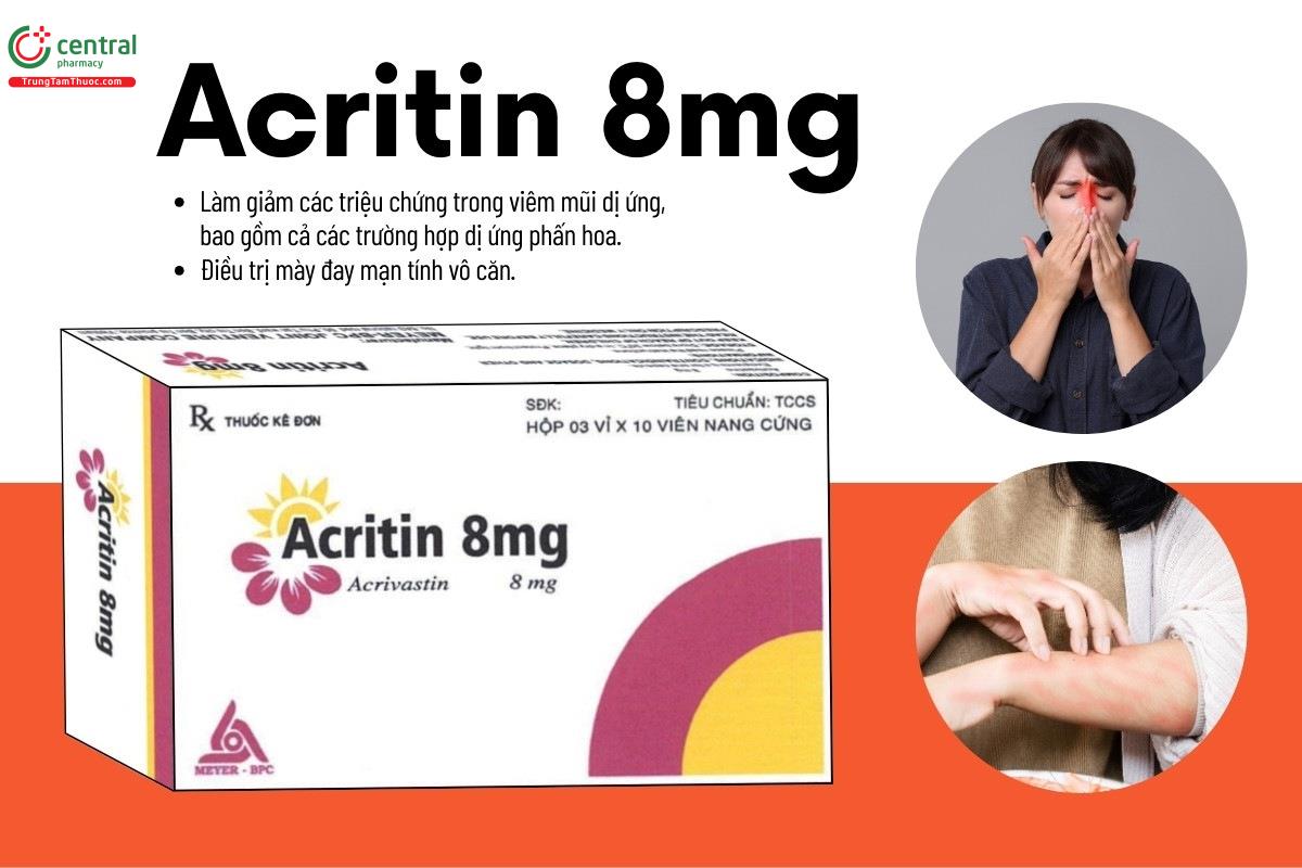 Chỉ định của thuốc Acritin 8mg
