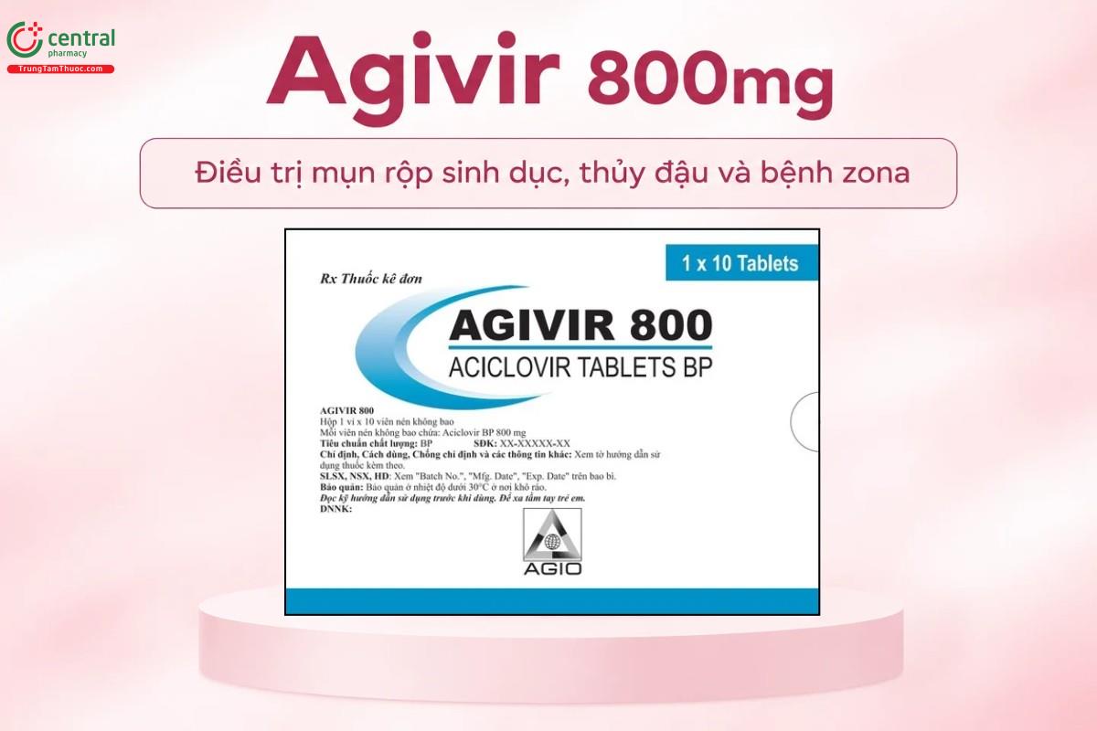 Chỉ định của thuốc Agivir 800mg
