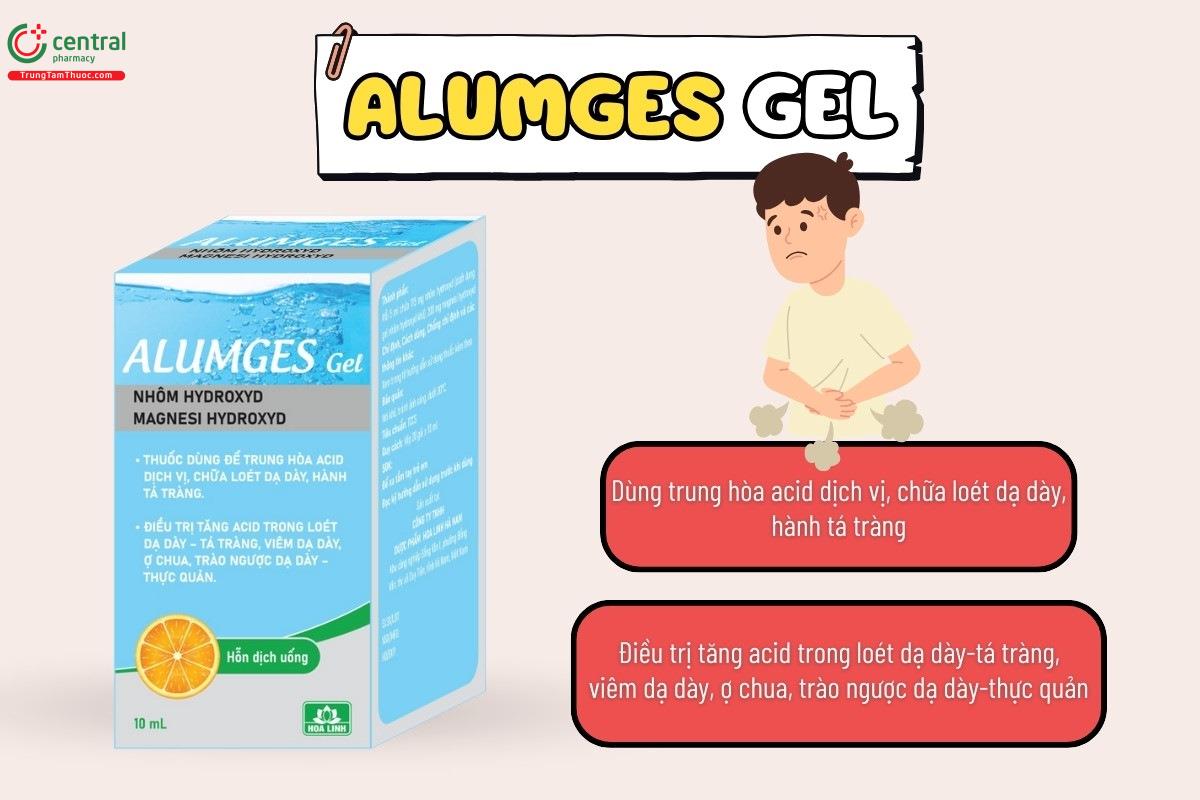 Thuốc Alumges Gel dùng để trung hòa acid dịch vị