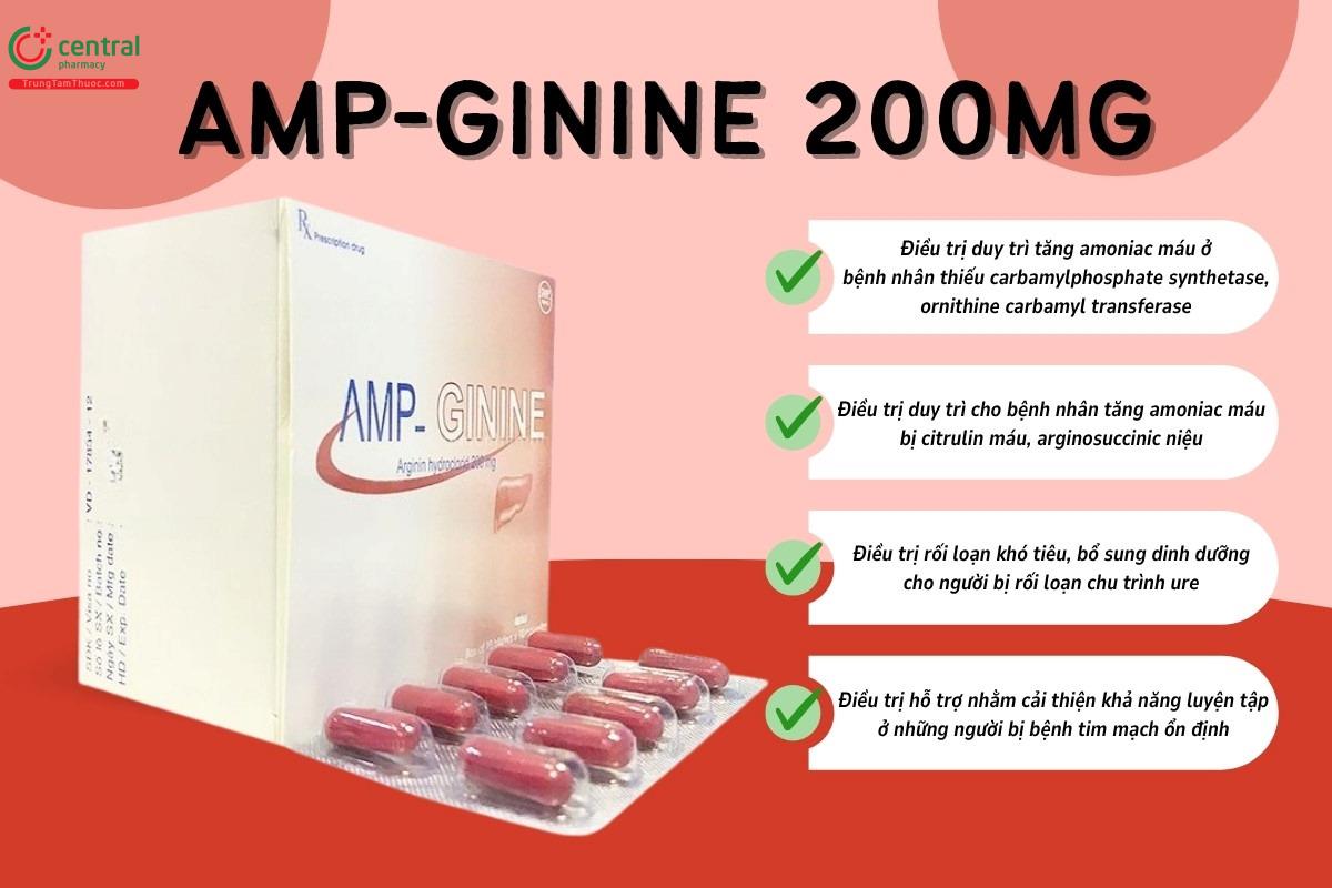Chỉ định của thuốc Amp-Ginine 200mg