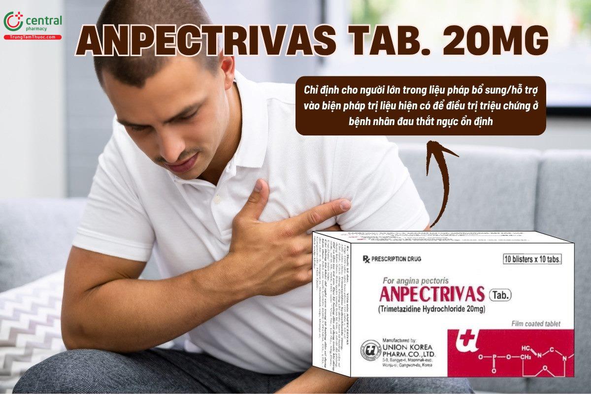Chỉ định của thuốc Anpectrivas Tab. 20mg