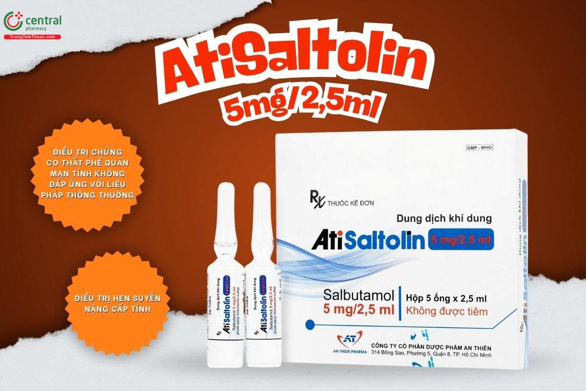 Chỉ định của thuốc AtiSaltolin 5mg/2,5ml