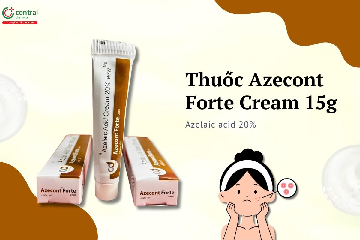 Thuốc Azecont Forte Cream 15g hỗ trợ giảm viêm da, mụn trứng cá, mụn viêm