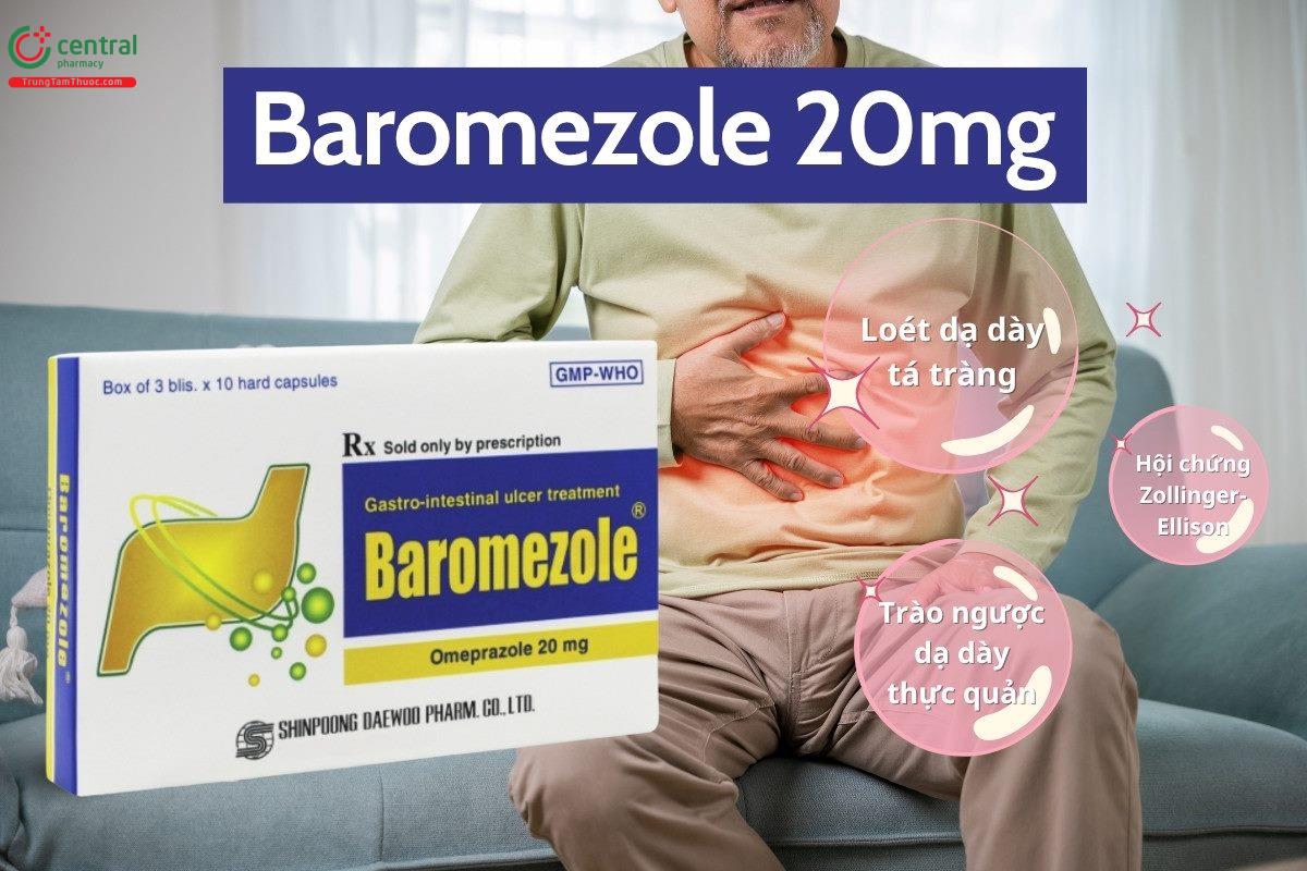 Chỉ định của thuốc Baromezole 20mg