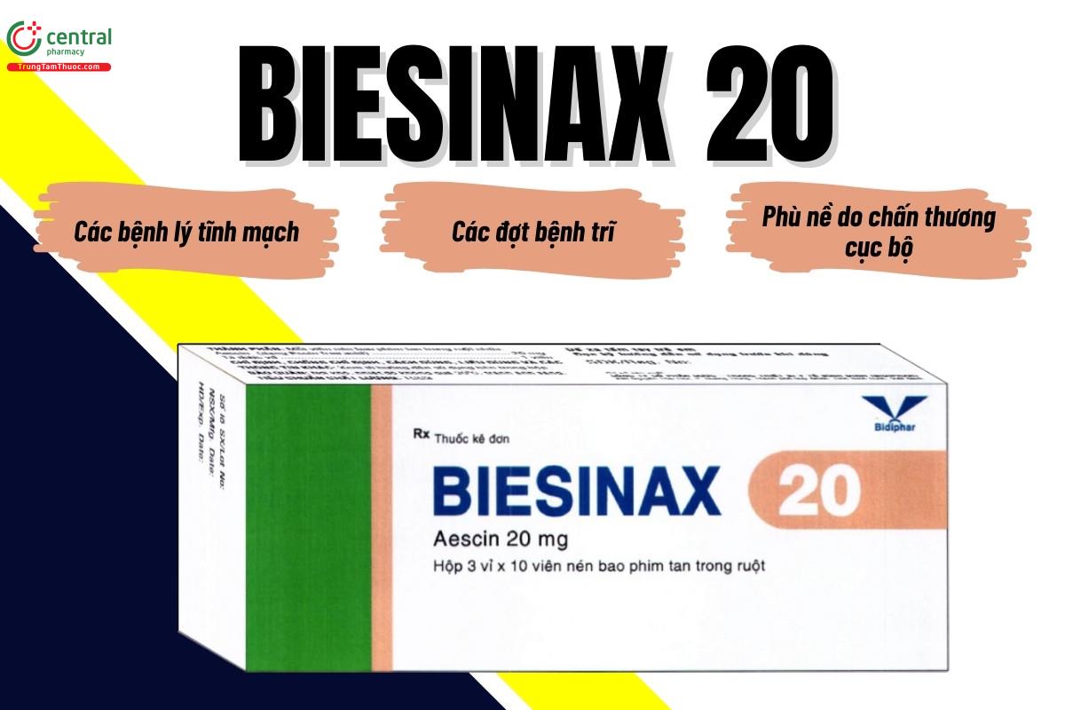 Chỉ định của thuốc Biesinax 20