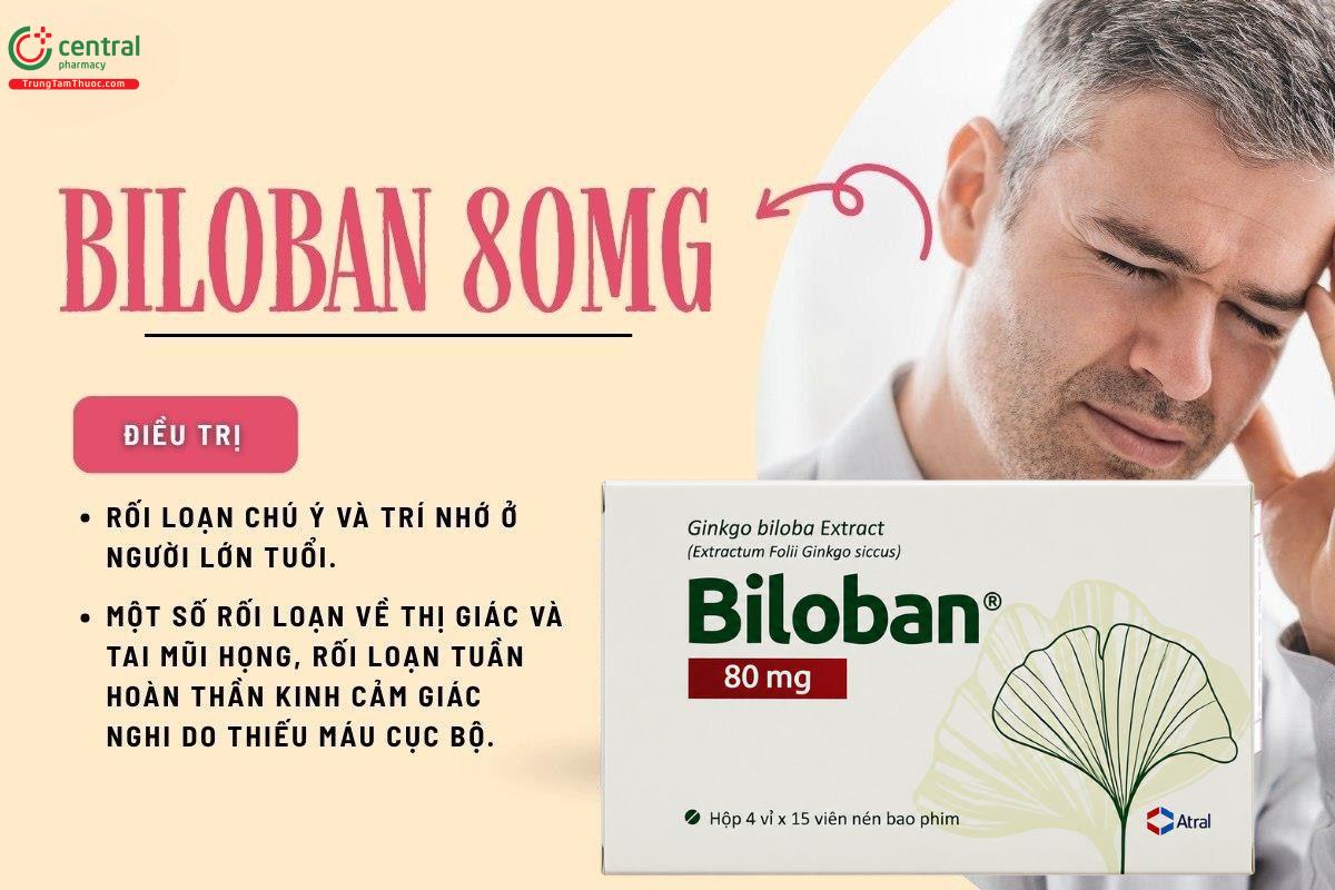 Thuốc Biloban 80mg điều trị rối loạn trí nhớ