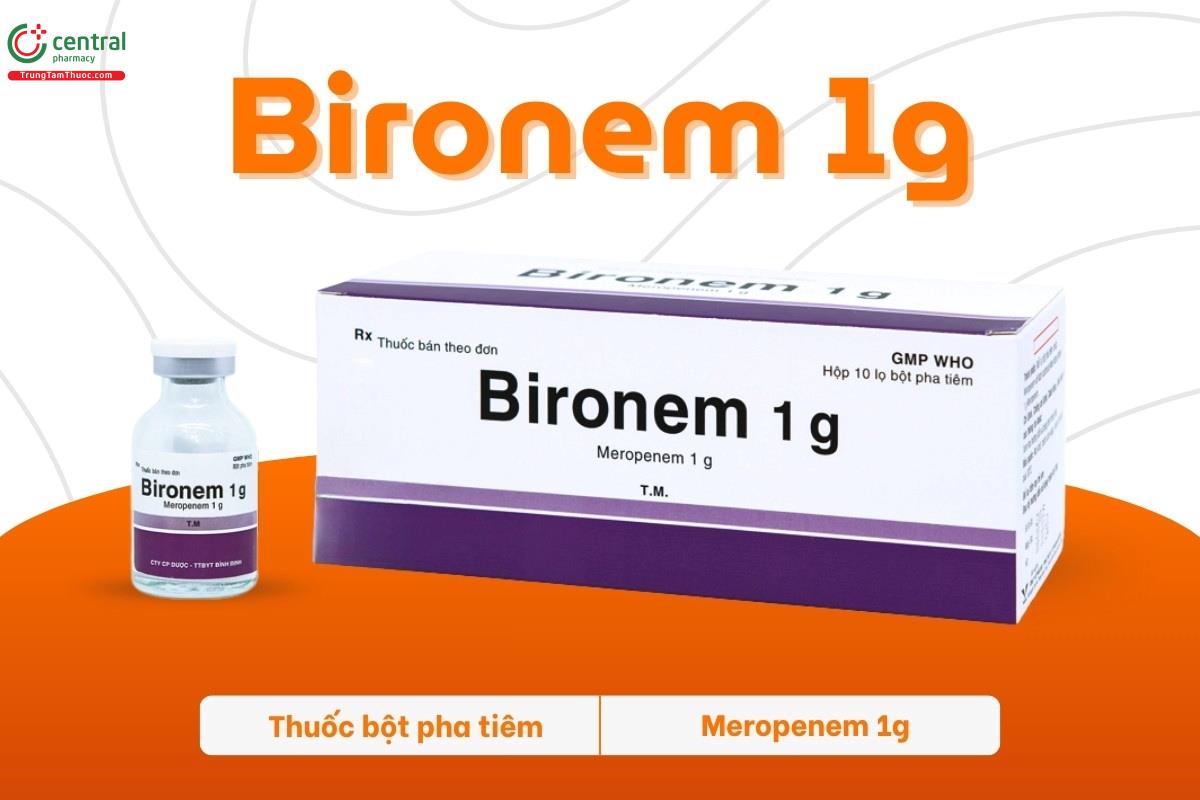 Thuốc Bironem 1g có chứa Meropenem