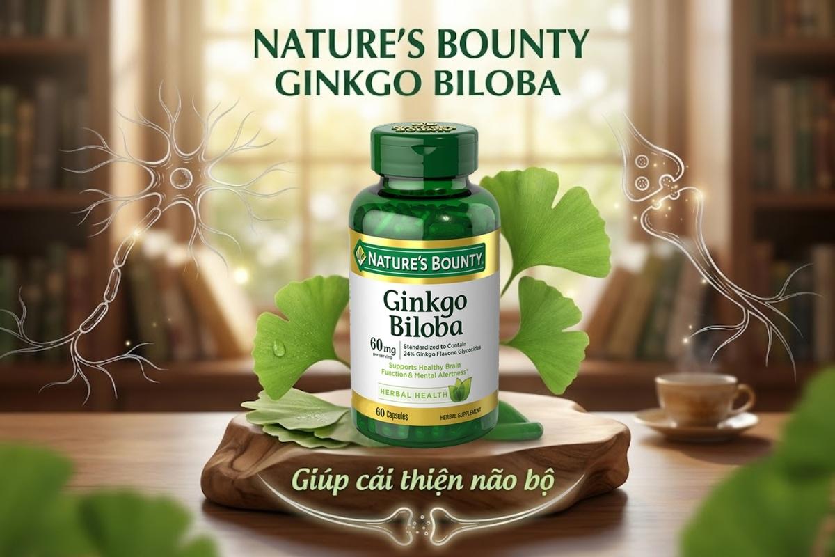 Thuốc bổ não cho người già Nature's Bounty Ginkgo Biloba