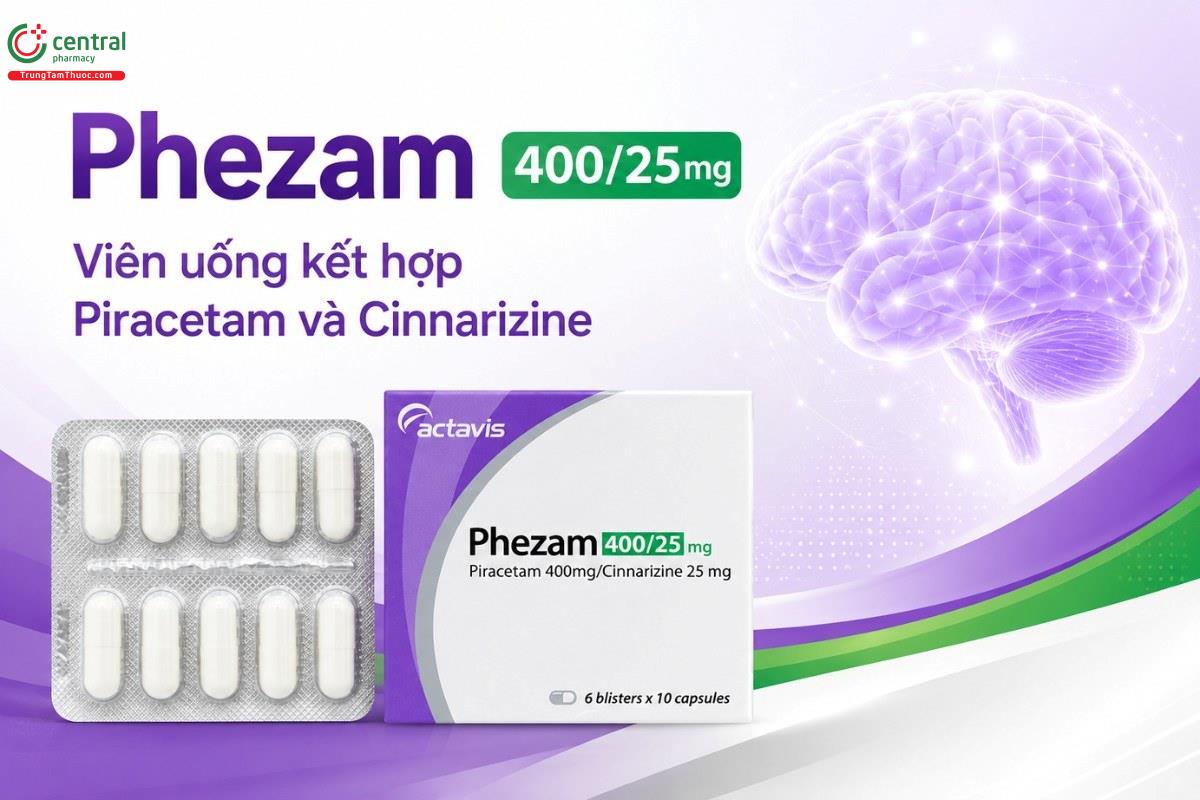 Thuốc Phezam - Kết hợp Piracetam và Cinnarizine