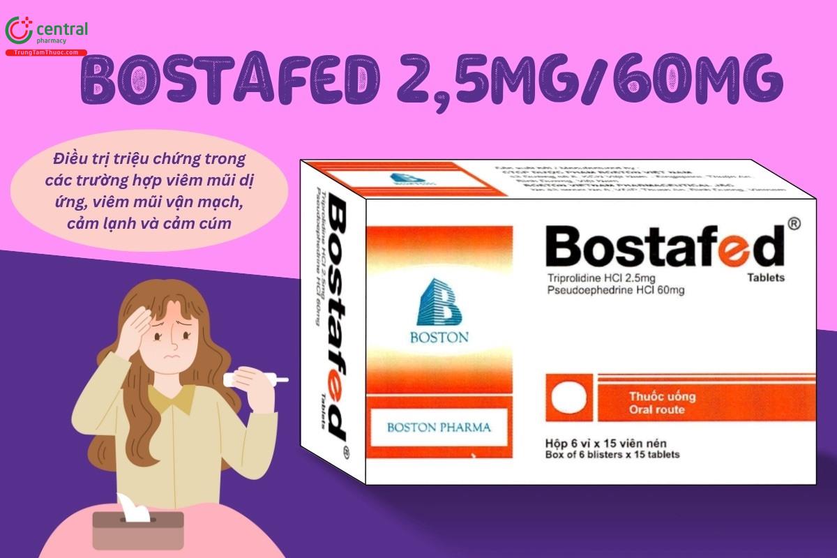 Chỉ định của thuốc Bostafed 2,5mg/60mg