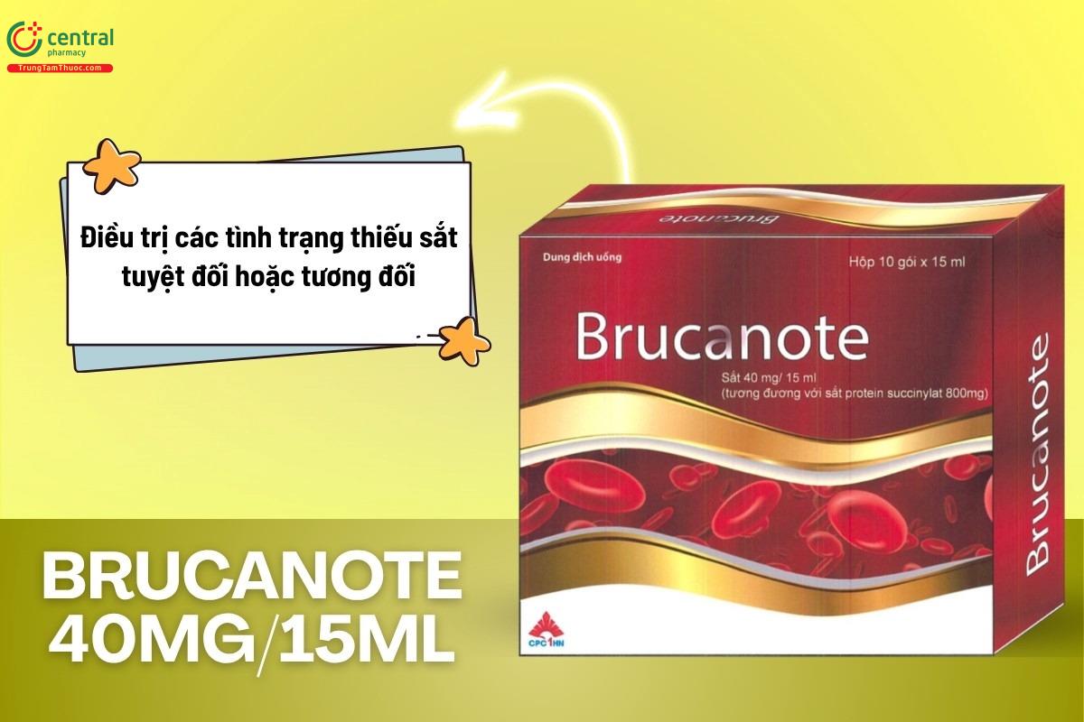 Thuốc Brucanote 40mg/15ml điều trị các tình trạng thiếu sắt tuyệt đối hoặc tương đối