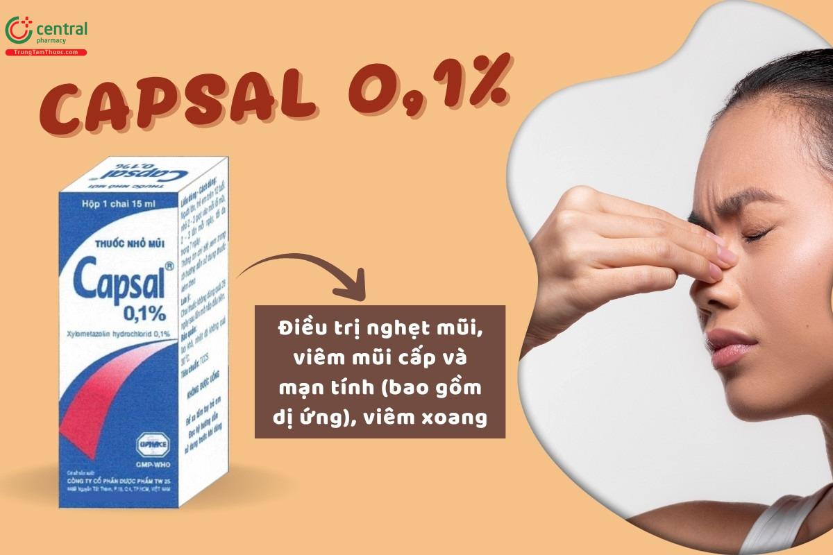 Chỉ định của thuốc Capsal 0,1%