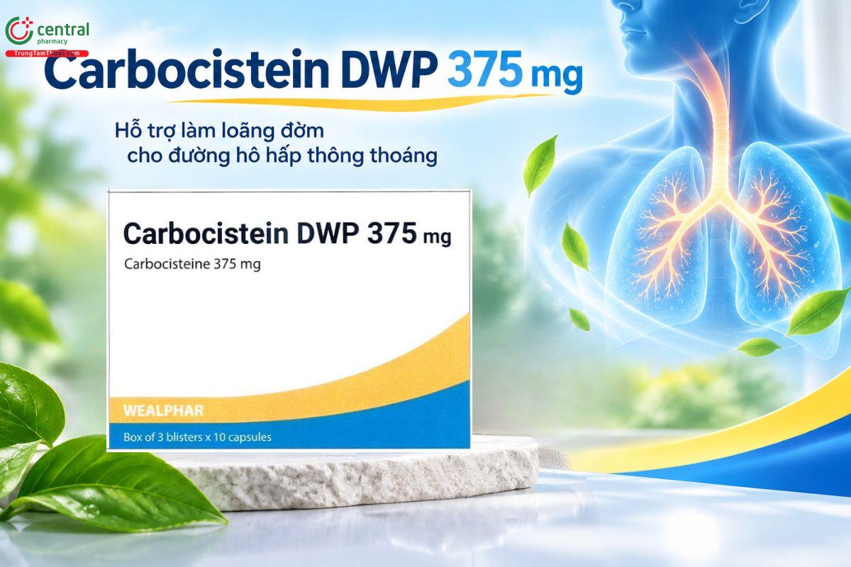 Thuốc Carbocistein DWP 375 mg hỗ trợ điều trị bệnh đường hô hấp