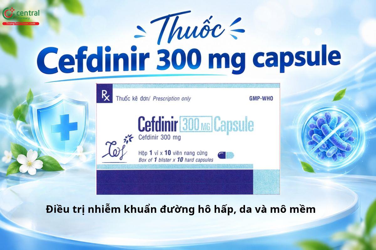 Thuốc Cefdinir 300 mg Capsule điều trị nhiễm khuẩn đường hô hấp, da và mô mềm