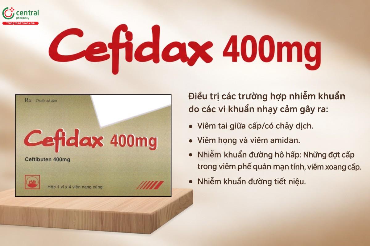 Chỉ định của thuốc Cefidax 400mg
