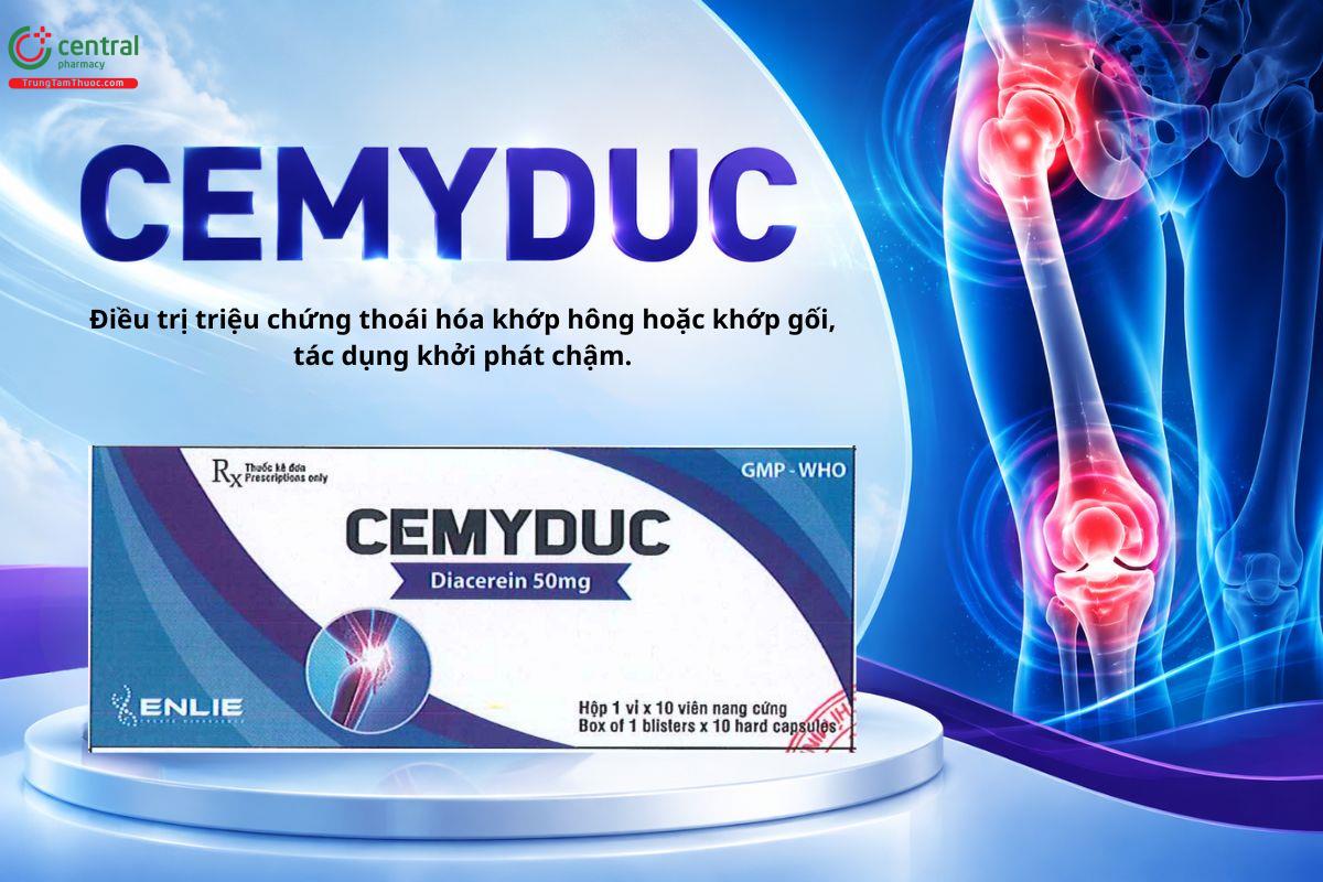 Thuốc Cemyduc điều trị triệu chứng thoái hóa khớp hông hoặc khớp gối. 