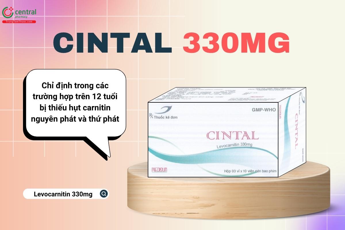 Thuốc Cintal 330mg điều trị thiếu hụt carnitin nguyên phát và thứ phát