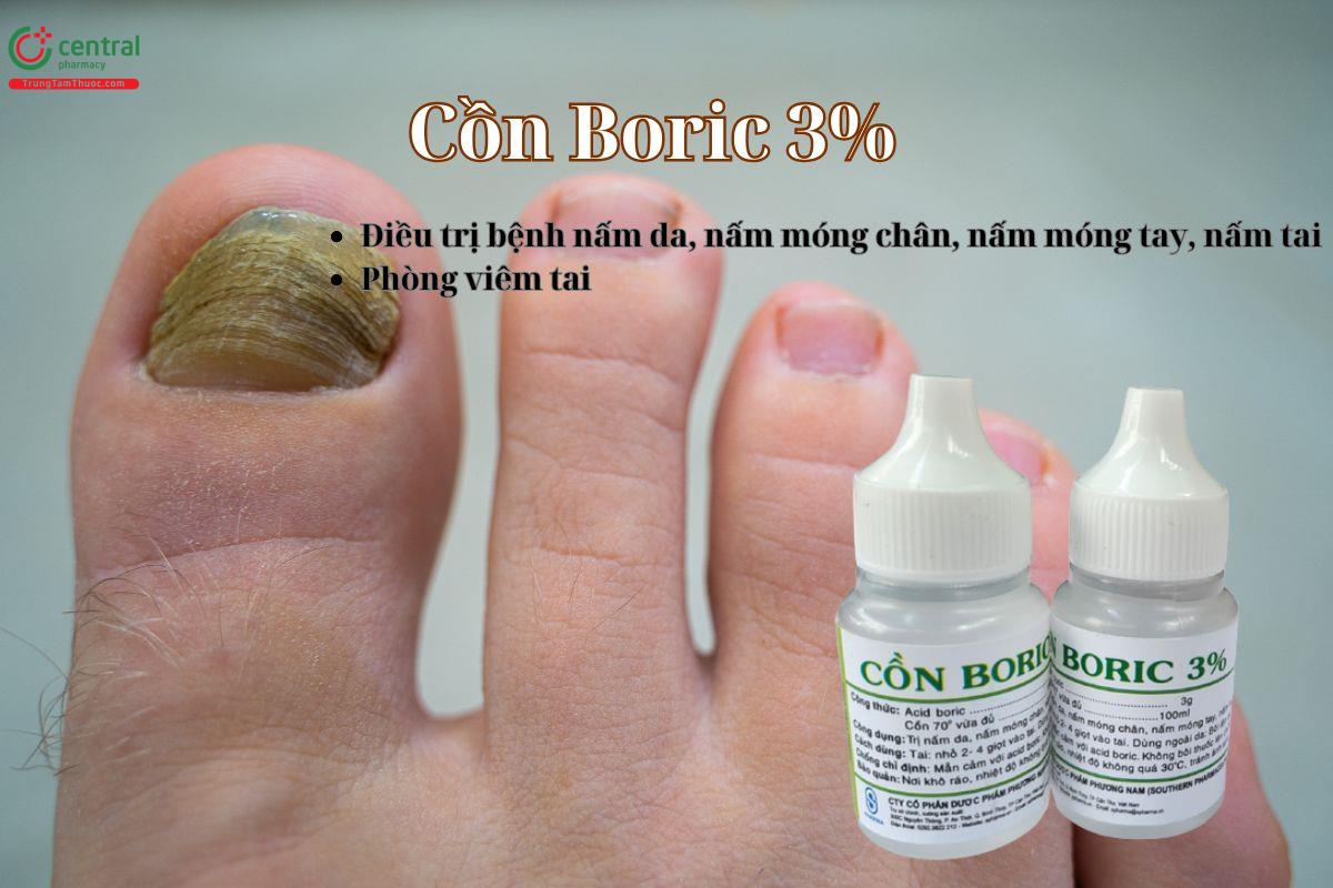 Thuốc Cồn Boric 3% Dược Phương Nam điều trị nấm da, nấm móng tay, móng chân