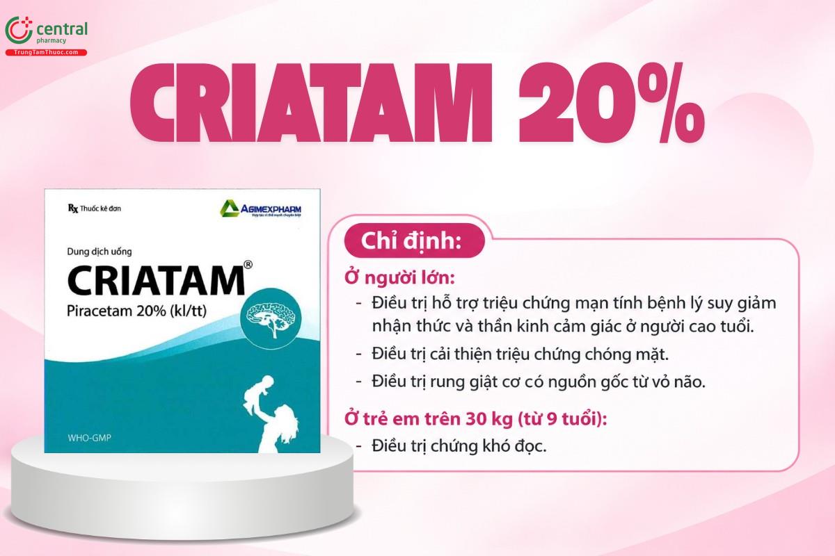 Chỉ định của thuốc Criatam 20%