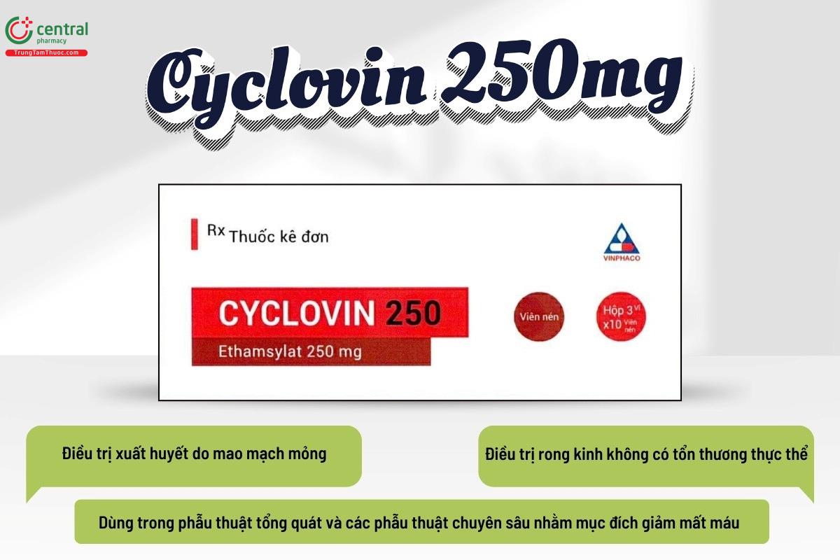 Chỉ định của thuốc Cyclovin 250mg