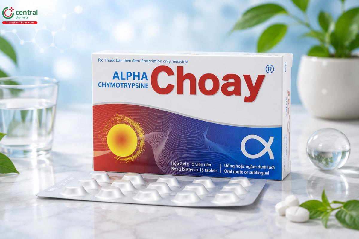 Thuốc giảm phù nề Alpha Choay hỗ trợ giảm sưng đau họng