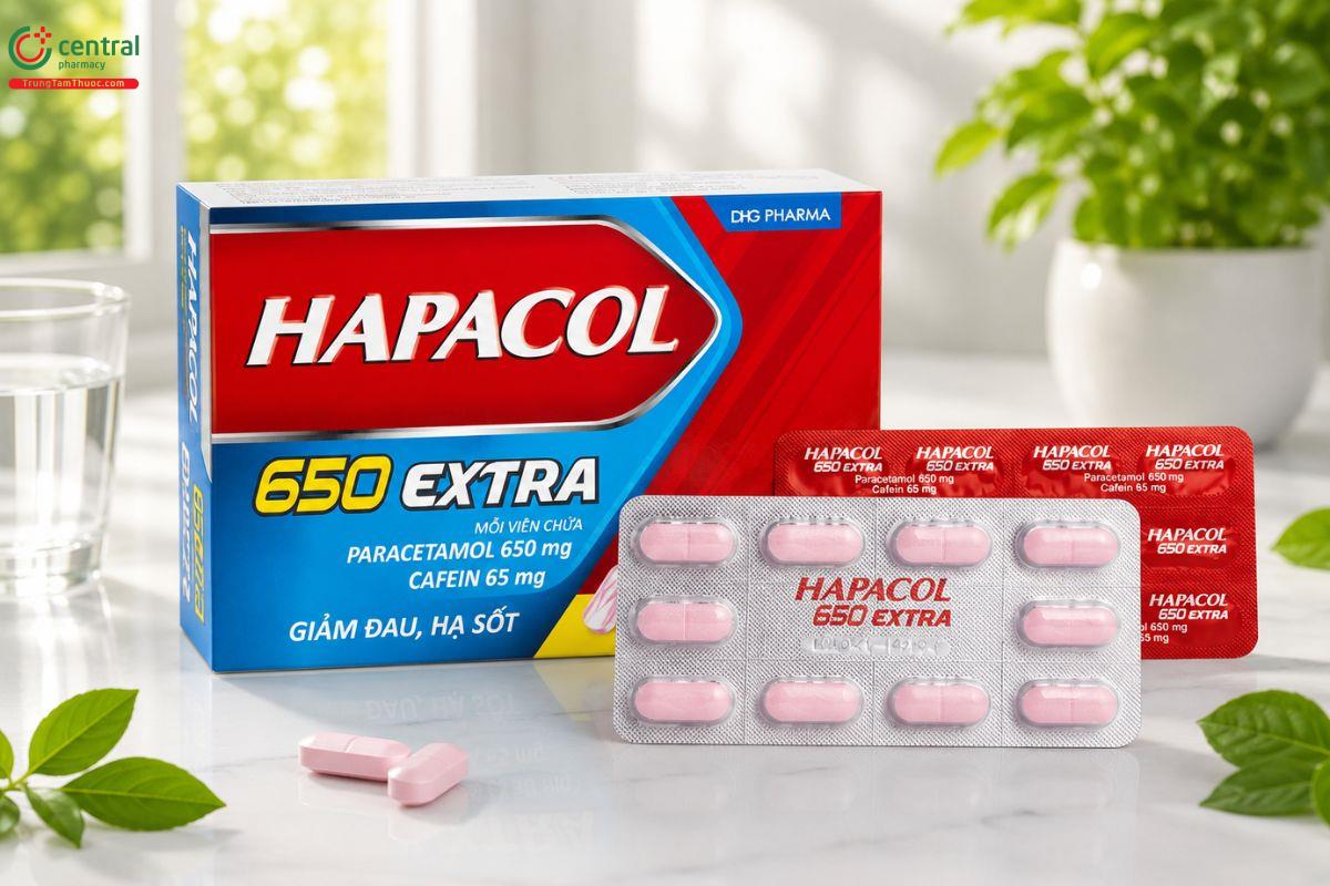 Thuốc giảm đau Hapacol 650 Extra điều trị đau họng nặng