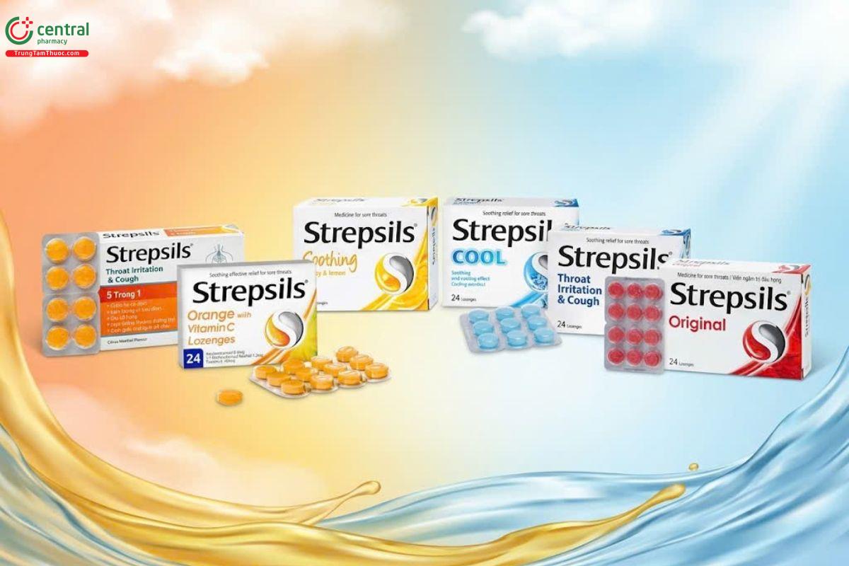 Viên ngậm trị đau họng Strepsils