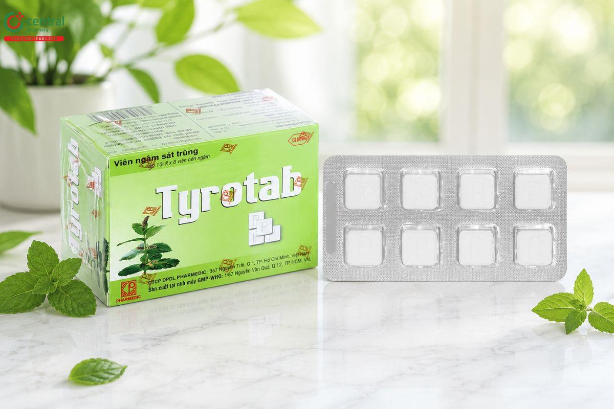 Viên ngậm sát khuẩn họng Tyrotab