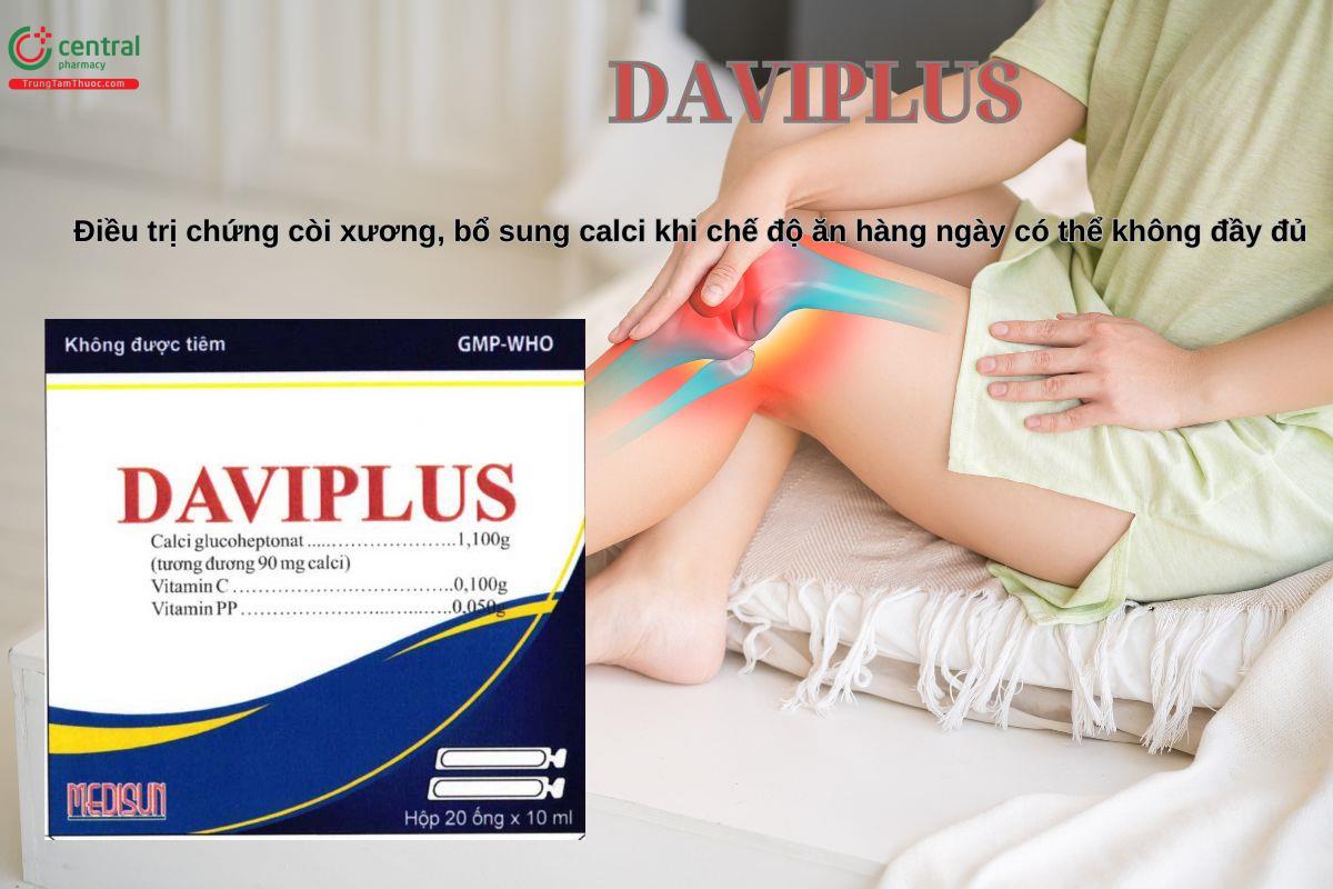 Thuốc Daviplus điều trị các tình trạng thiếu Canxi