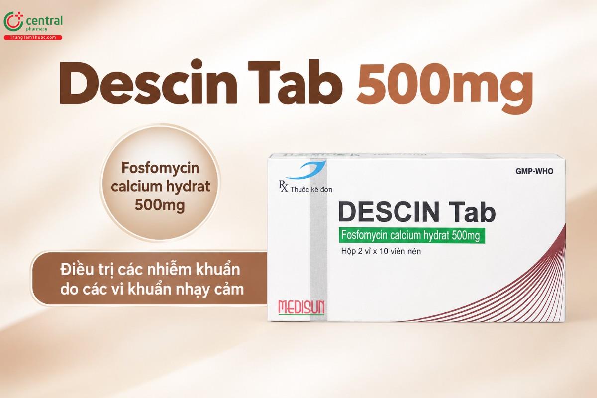 Chỉ định của thuốc Descin Tab 500mg
