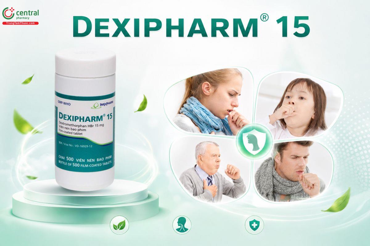  Thuốc DEXIPHARM 15 VB (C/500): Giảm ho do kích ứng họng, phế quản 