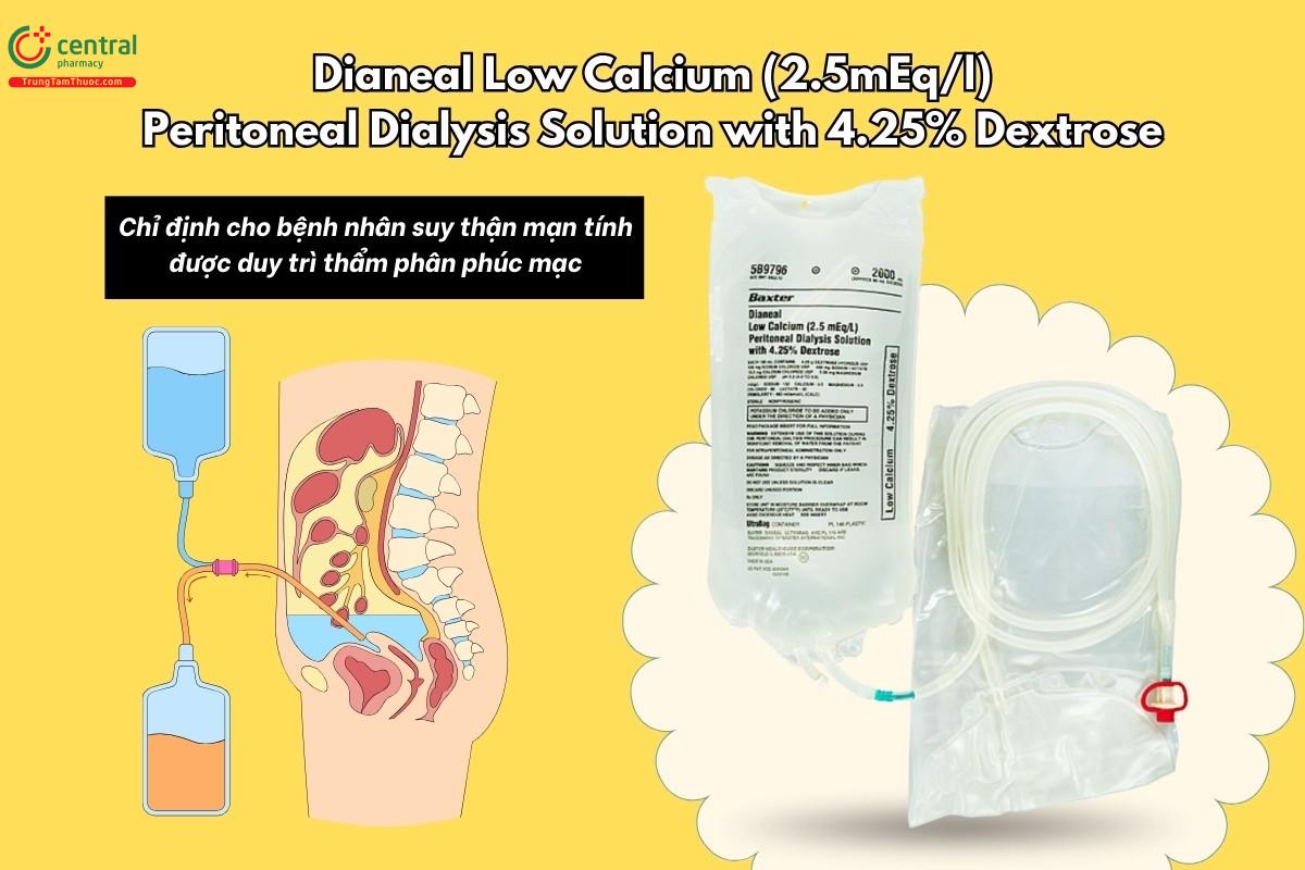 Chỉ định của thuốc Dianeal Low Calcium (2.5mEq/l) Peritoneal Dialysis Solution with 4.25% Dextrose