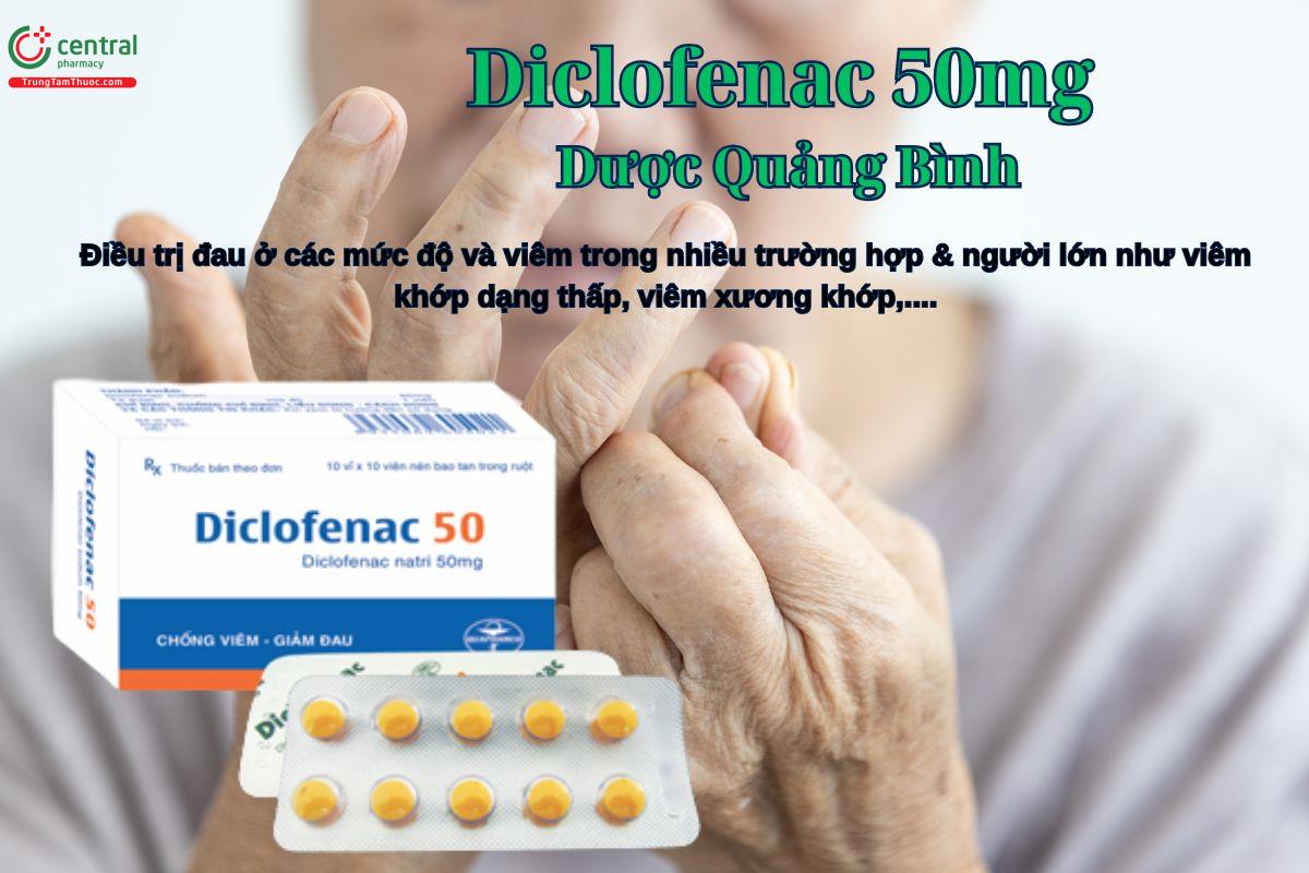Thuốc Diclofenac 50mg Quapharco giúp giảm đau và điều trị viêm trong các bệnh viêm khớp