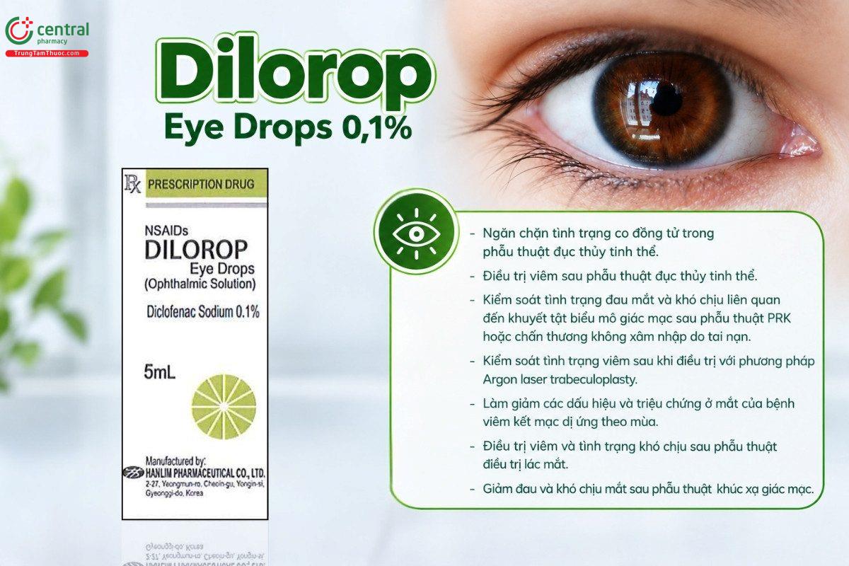 Tác dụng của thuốc Dilorop Eye Drops 0,1%