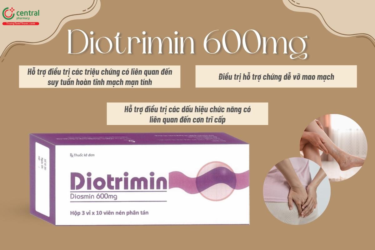 Tác dụng của thuốc Diotrimin 600mg