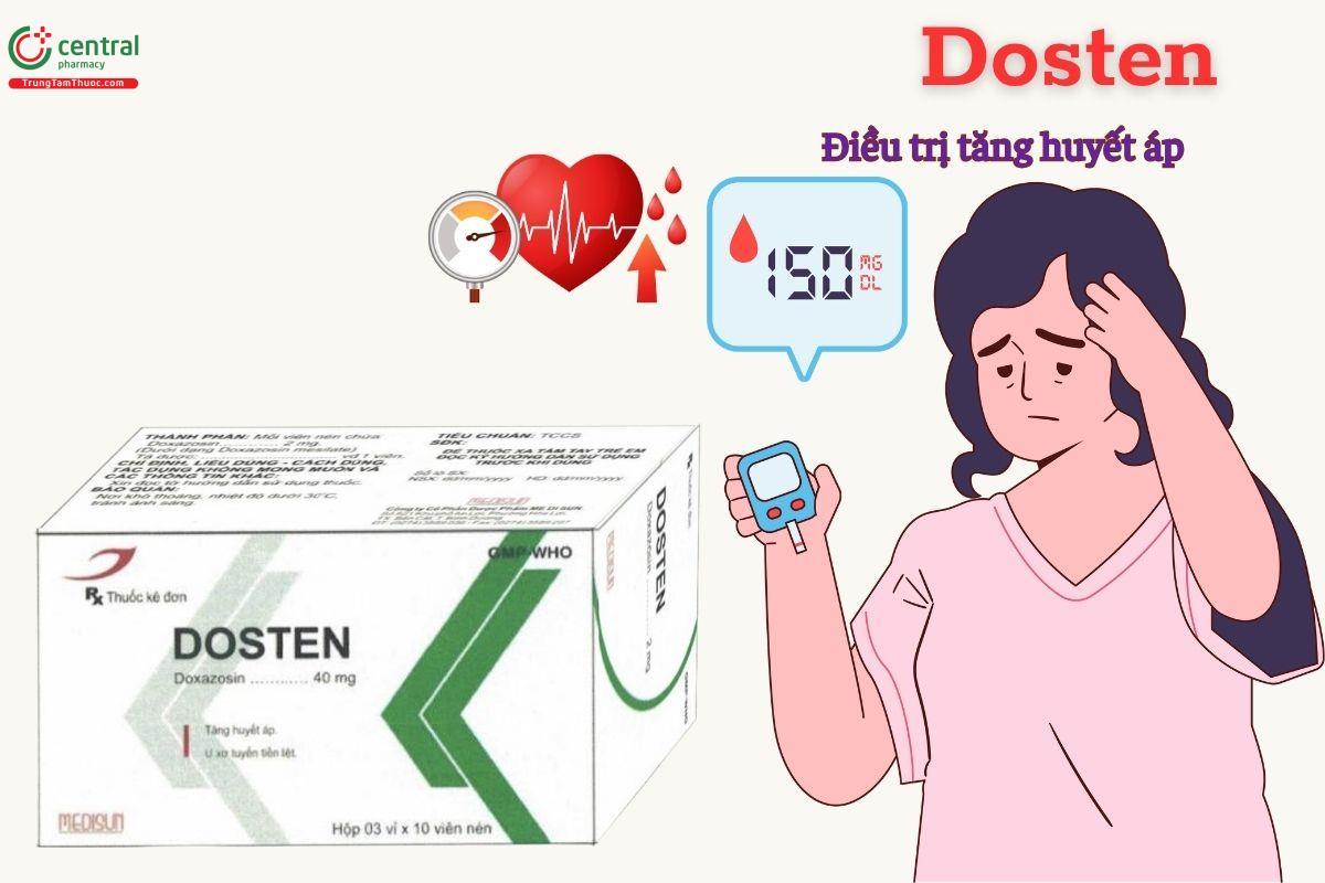 Thuốc Dosten 2mg chỉ định điều trị tăng huyết áp