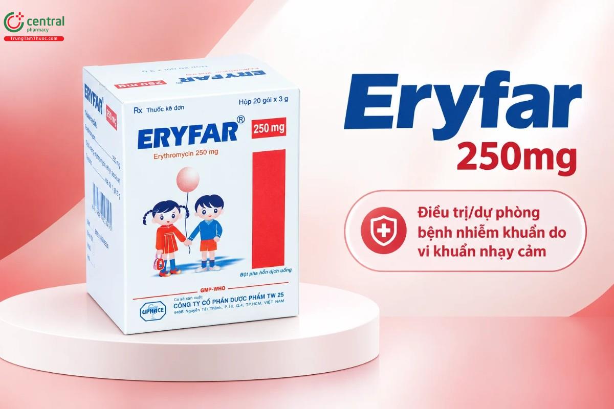 Chỉ định của thuốc Eryfar 250mg