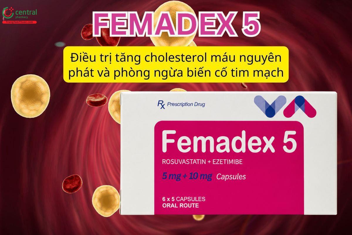 Femadex 5 điều trị tăng cholesterol máu nguyên phát