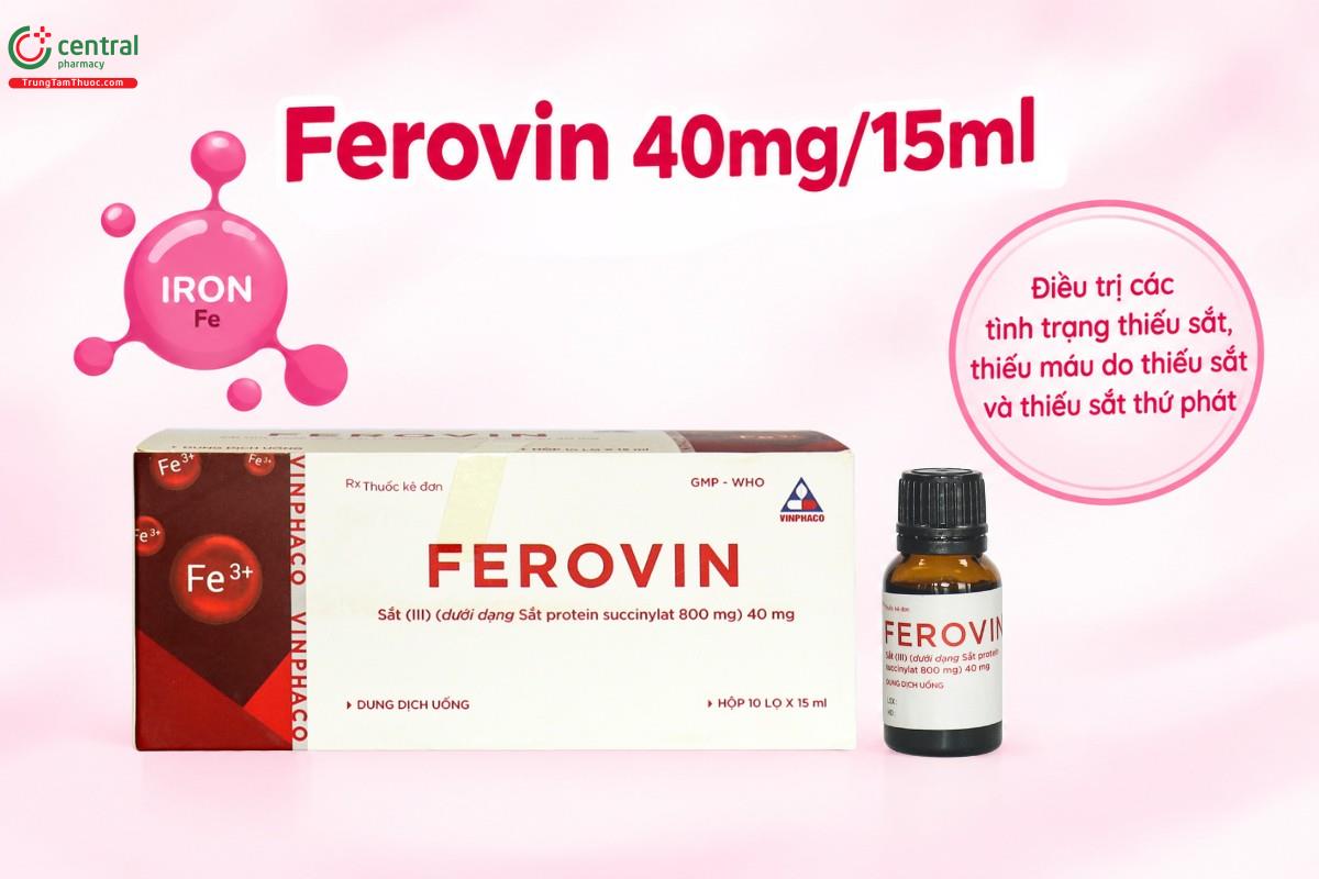 Chỉ định của thuốc Ferovin 40mg/15ml