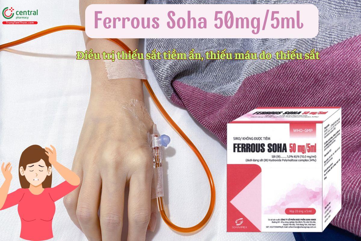 Thuốc Ferrous Soha 50mg/5ml điều trị thiếu máu do thuốc 