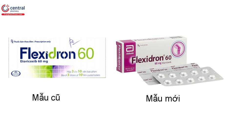 Sự thay đổi mẫu mã thuốc Flexidron 60