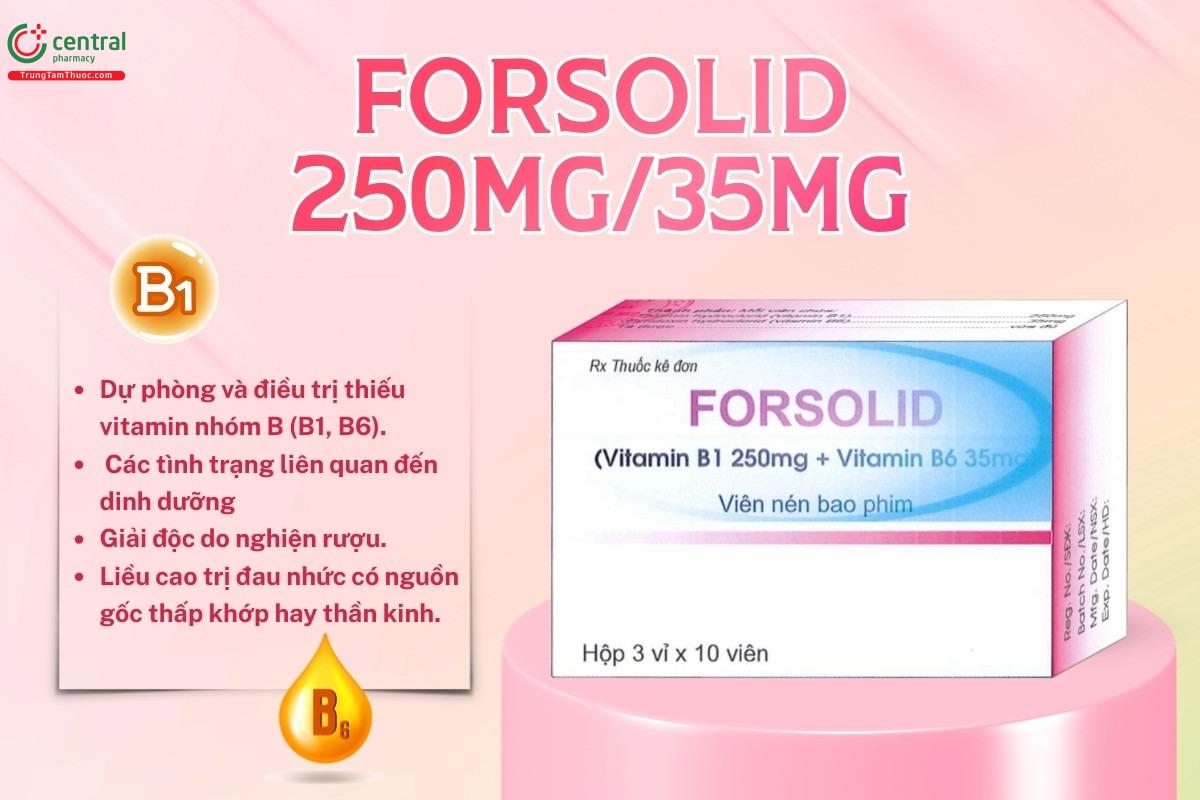 Chỉ định của thuốc Forsolid 250mg/35mg