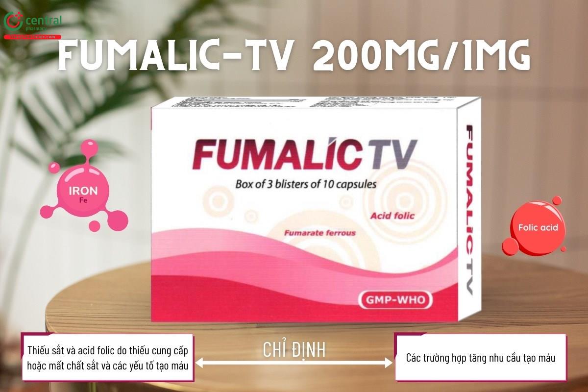 Chỉ định của thuốc Fumalic-TV 200mg/1mg