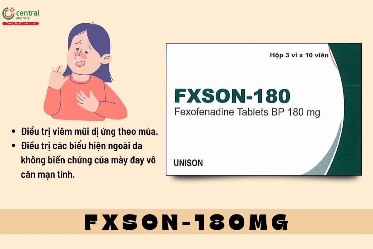 Chỉ định của thuốc Fxson-180mg